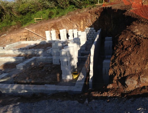 The start of the main retaining wall (version 1) - 21 May 2015